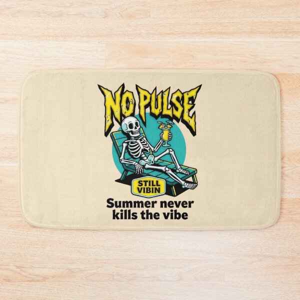 Item preview, No Pulse Still Vibin Summer Never Kills The Vibe Skeleton Graphic  — Funny Dark Humor Summer Beach  designed and sold by SkTee2k.