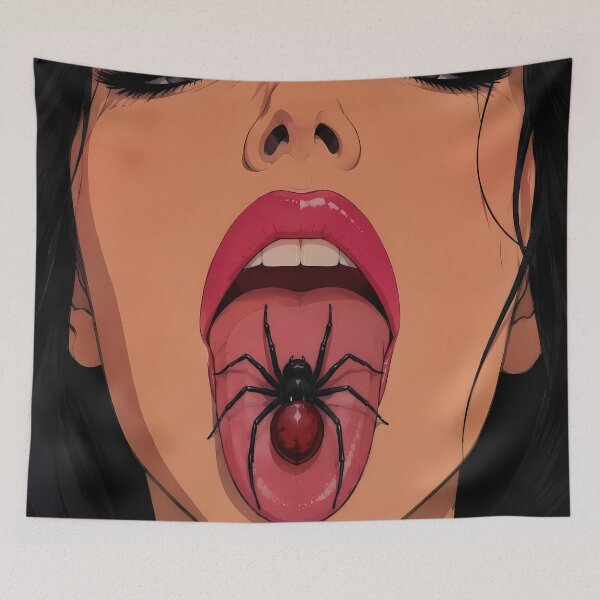 Item preview, Gothic Black Widow – Dark Femme Fatale Spider Anime Art designed and sold by  Hollow Moon Studios..