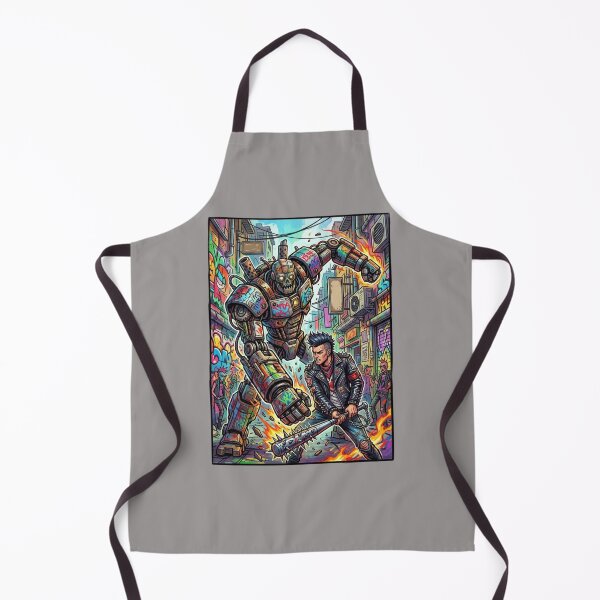 Item preview, Punk guy clashes with robot. designed and sold by PP&RAINBOW SHOP.