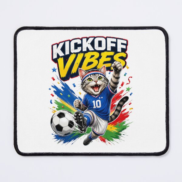 Item preview, Kickoff Vibes Soccer Cat 2026 designed and sold by yasmh.