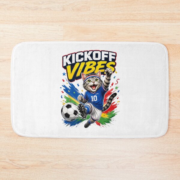 Item preview, Kickoff Vibes Soccer Cat 2026 designed and sold by yasmh.