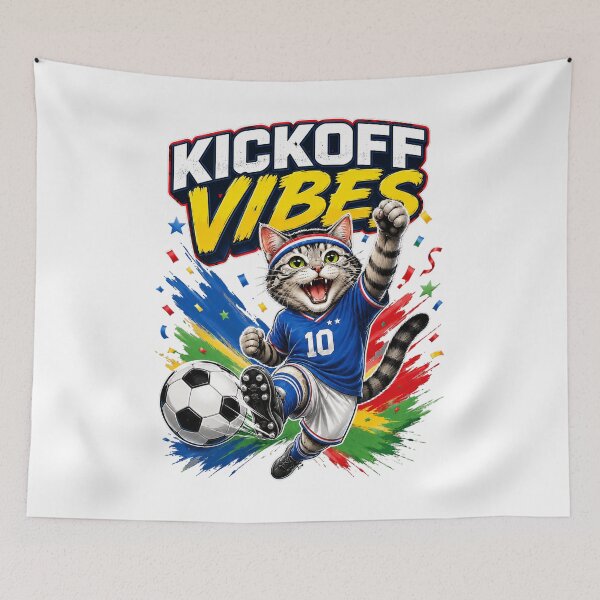 Item preview, Kickoff Vibes Soccer Cat 2026 designed and sold by yasmh.