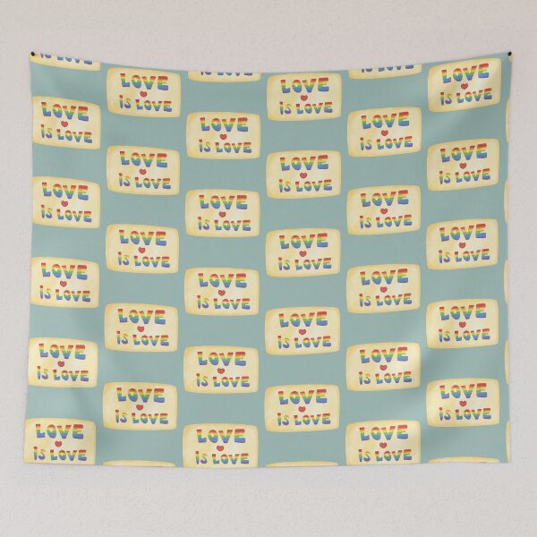 Item preview, Love Is Love Rainbow Typography Art designed and sold by Aura Collective.