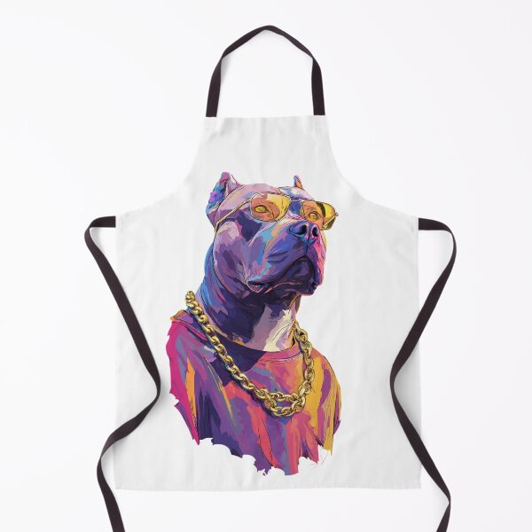 Item preview, Neon Cyberpunk Pitbull | Pop Art Streetwear Dog Gold Chain designed and sold by BrasilStickers.