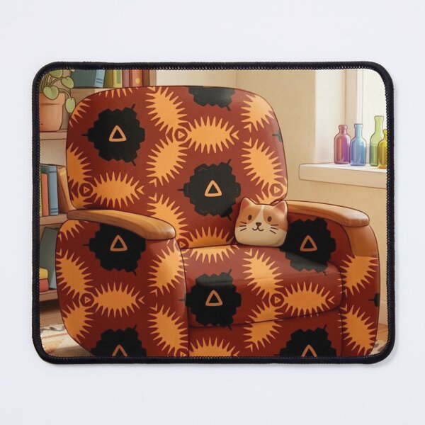 Item preview, The Sunburst Harmony Cozy Armchair – Whimsical Geometric Pattern Edition designed and sold by AirCrayons27.