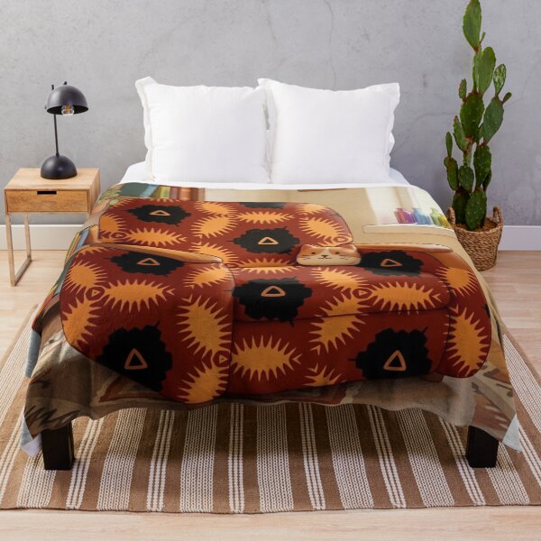 Item preview, The Sunburst Harmony Cozy Armchair – Whimsical Geometric Pattern Edition designed and sold by AirCrayons27.
