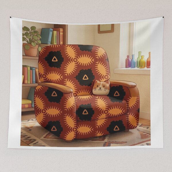 Item preview, The Sunburst Harmony Cozy Armchair – Whimsical Geometric Pattern Edition designed and sold by AirCrayons27.