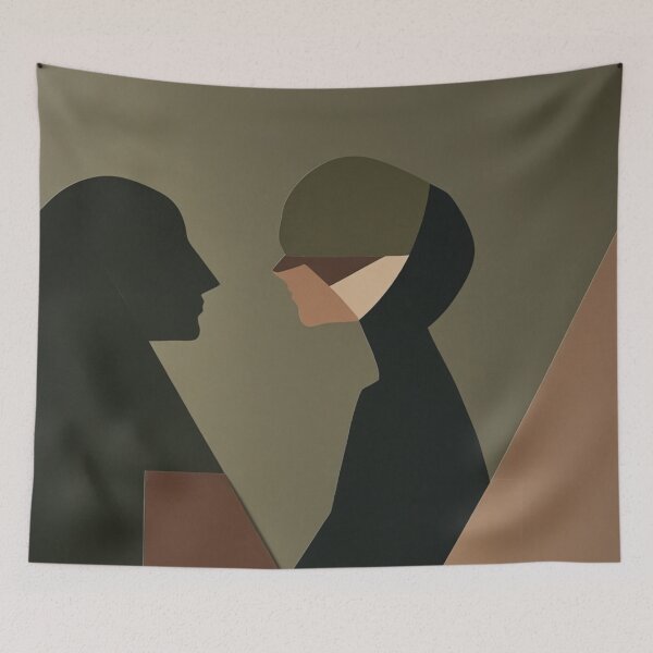 Item preview, Two Feminine Silhouettes Layered Wall Art designed and sold by EnmarcArt.