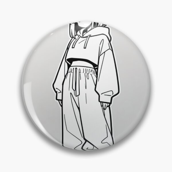 Item preview, Fashion - Girl in White Crop Hoodie Baggy Pants Striped Sneakers designed and sold by AnimeShin.