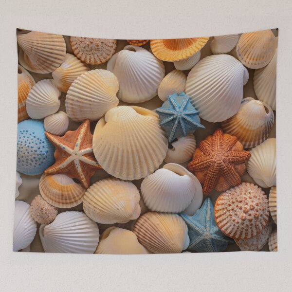 Item preview, Colorful Contemporary Starfish Seashells Fantasy Digital Art designed and sold by DEC02.