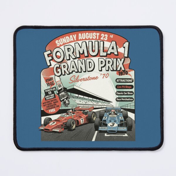 Item preview, Formula 1 Grand Prix 1970 Vintage Racing Poster T-Shirt | Retro Motorsport Silverstone Design designed and sold by ObsidianUruk.