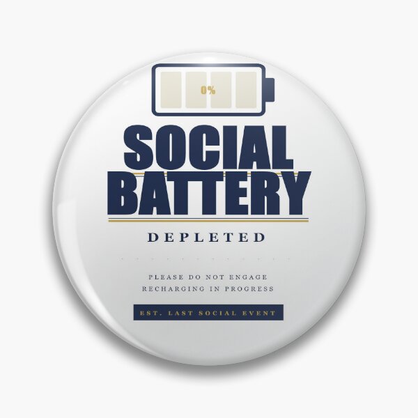 Item preview, Social Battery Depleted Funny Introvert Gift – Navy Gold Shirt for Antisocial, Please Do Not Engage designed and sold by Mega-Shopping.