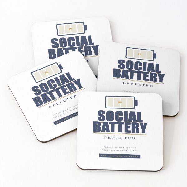 Item preview, Social Battery Depleted Funny Introvert Gift – Navy Gold Shirt for Antisocial, Please Do Not Engage designed and sold by Mega-Shopping.