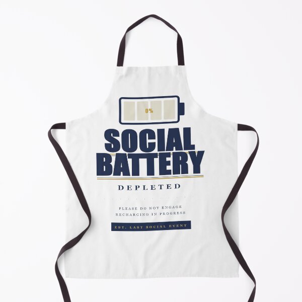 Item preview, Social Battery Depleted Funny Introvert Gift – Navy Gold Shirt for Antisocial, Please Do Not Engage designed and sold by Mega-Shopping.
