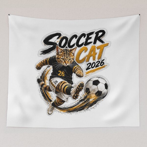 Item preview, Soccer Cat 2026 Action Kick designed and sold by yasmh.