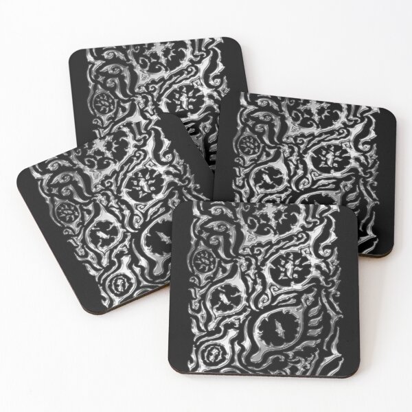 Item preview, Ornamental Blackwork Panel – Organic Gothic Design (chrome) designed and sold by JFOdesign.