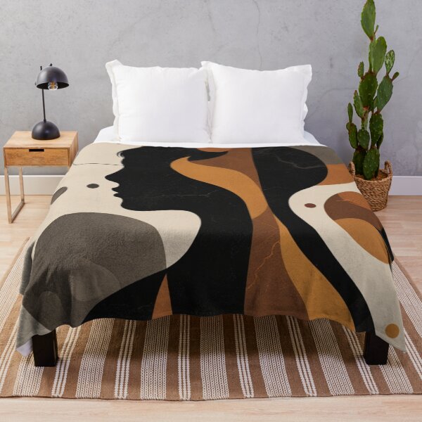 Item preview, Abstract Female Silhouette Astral Retro Print designed and sold by EnmarcArt.