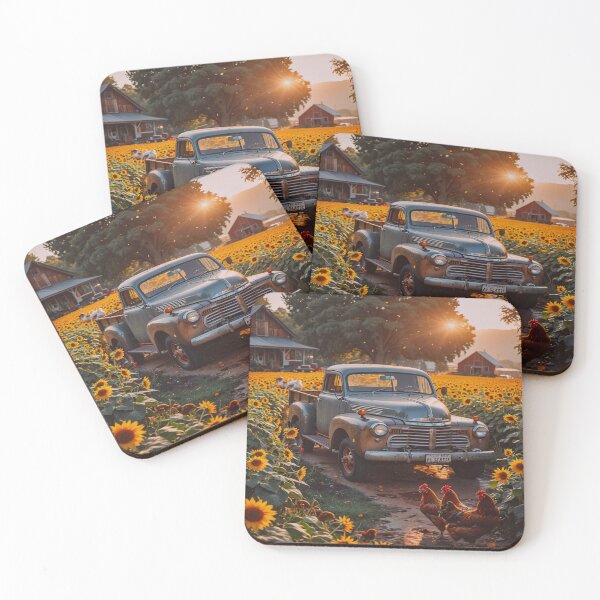 Item preview, Vintage Truck in Sunflower Field Wall Art designed and sold by BeautifulVirtues.