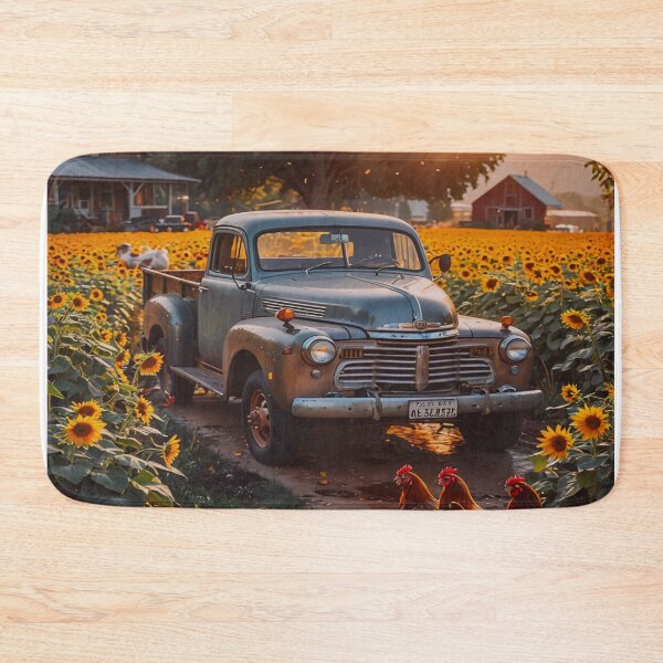 Item preview, Vintage Truck in Sunflower Field Wall Art designed and sold by BeautifulVirtues.