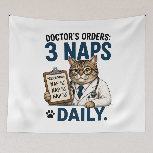 Item preview, Doctor Cat 3 Naps Daily designed and sold by yasmh.