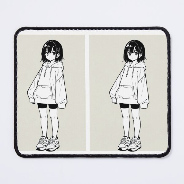 Item preview, Fashion - Girl in White Hoodie Bike Shorts Chunky Sneakers Variant 2 designed and sold by AnimeShin.