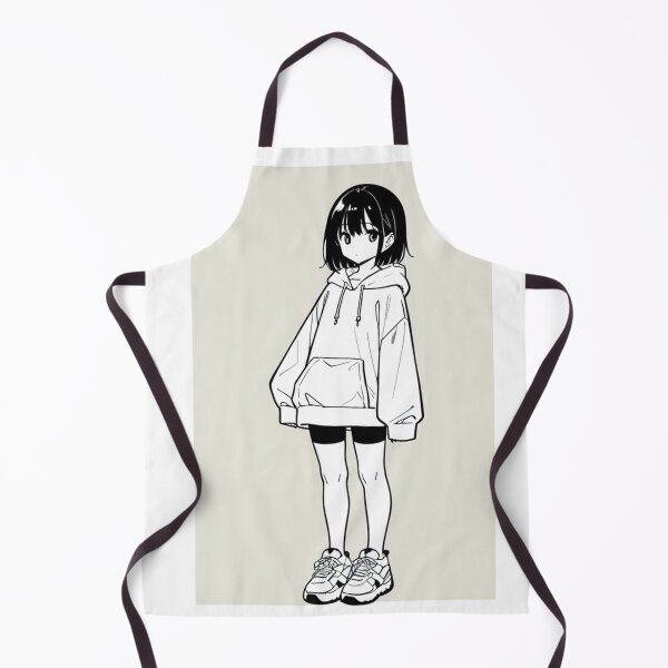 Item preview, Fashion - Girl in White Hoodie Bike Shorts Chunky Sneakers Variant 2 designed and sold by AnimeShin.