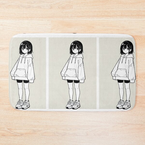 Item preview, Fashion - Girl in White Hoodie Bike Shorts Chunky Sneakers Variant 2 designed and sold by AnimeShin.