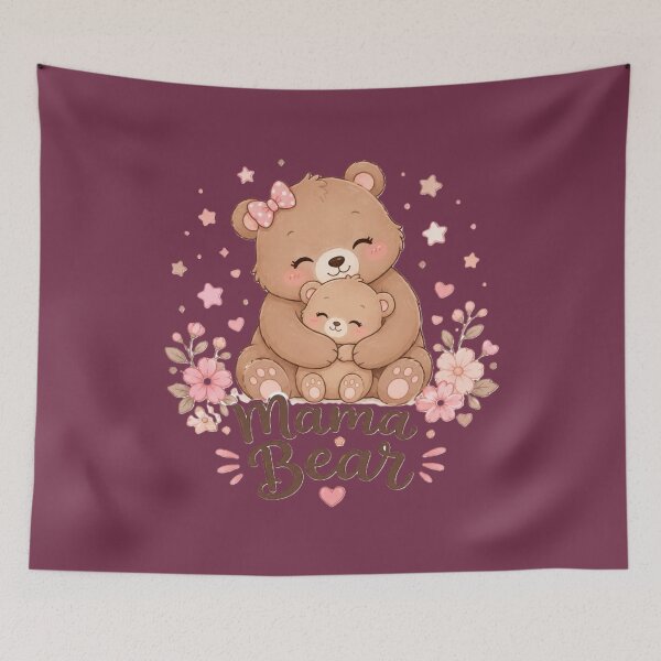 Item preview, Mama Bear Cute Mother Baby Bear Floral Design designed and sold by Sharlo Shop.