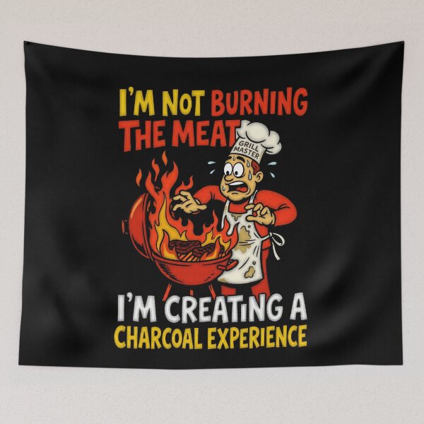 Item preview, I'm Not Burning The Meat I'm Creating A Charcoal Experience Grill Master Graphic — Funny BBQ Humor  designed and sold by SkTee2k.