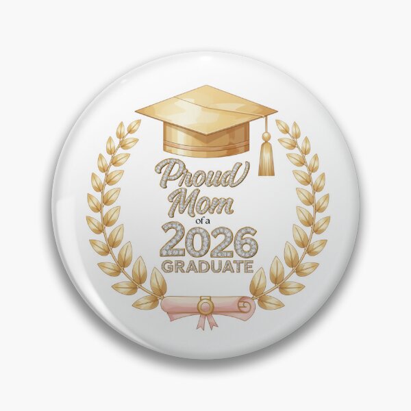 Item preview, Proud Mom of a 2026 Graduate with Royal Laurel Motif, Diploma & Diamonds designed and sold by jeweleddesigns.