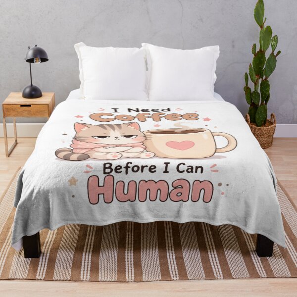 Item preview, Cute Grumpy Cat Coffee Lover Kawaii T-Shirt | I Need Coffee Before I Can Human designed and sold by Sharlo Shop.