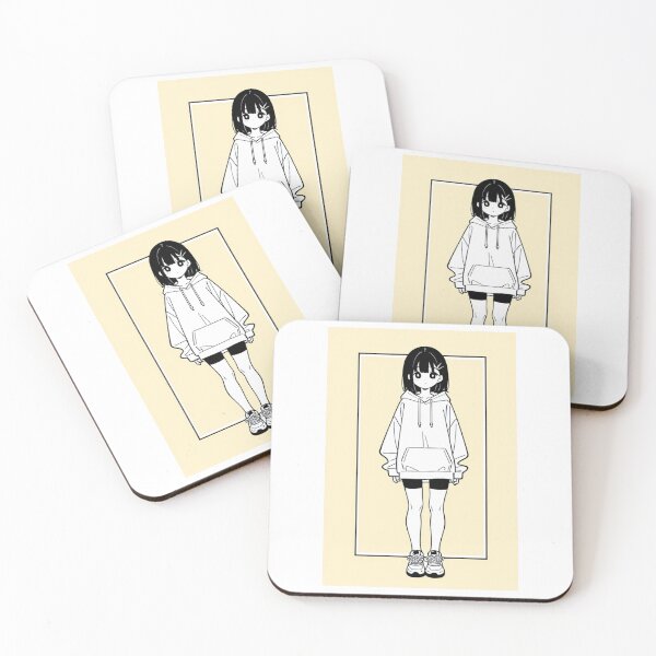 Item preview, Fashion - Girl in White Hoodie Bike Shorts Chunky Sneakers Variant 3 designed and sold by AnimeShin.