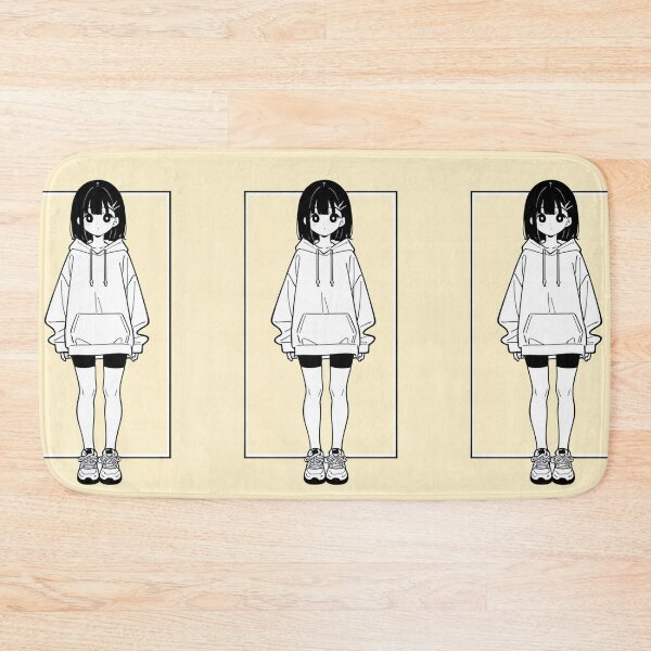 Item preview, Fashion - Girl in White Hoodie Bike Shorts Chunky Sneakers Variant 3 designed and sold by AnimeShin.