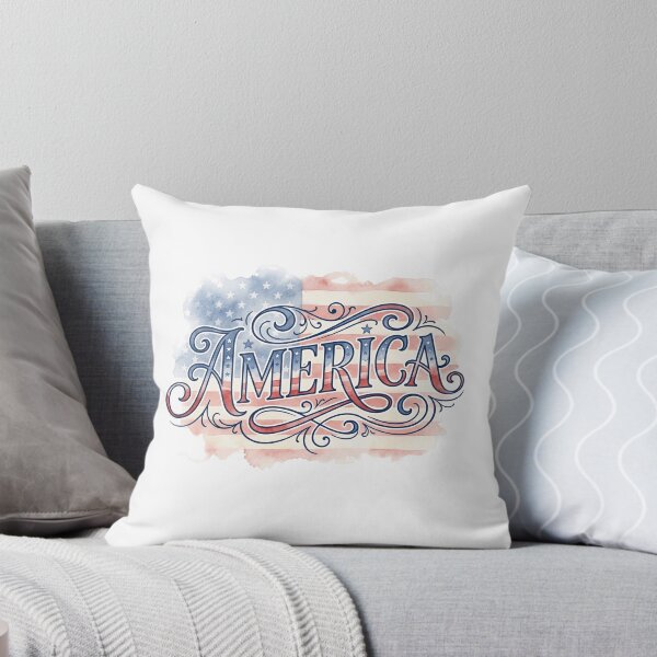 Item preview, Watercolor America Patriotic Flag Typography Design designed and sold by Paper Drip.