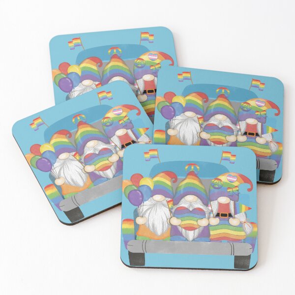Item preview, Pride Gnomes Riding Rainbow Truck Art designed and sold by Aura Collective.