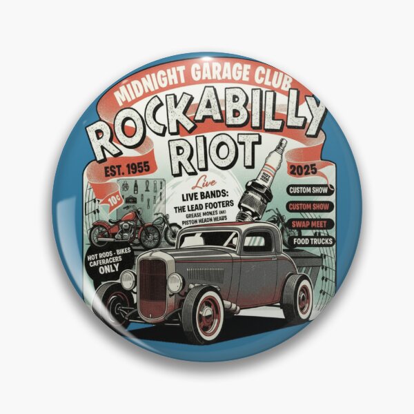 Item preview, Rockabilly Riot Hot Rod Garage Club T-Shirt | Vintage Custom Car & Rockabilly Culture Design designed and sold by ObsidianUruk.