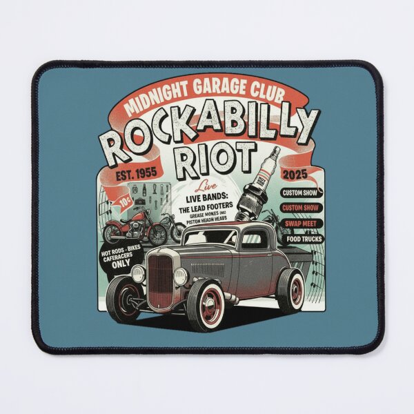 Item preview, Rockabilly Riot Hot Rod Garage Club T-Shirt | Vintage Custom Car & Rockabilly Culture Design designed and sold by ObsidianUruk.