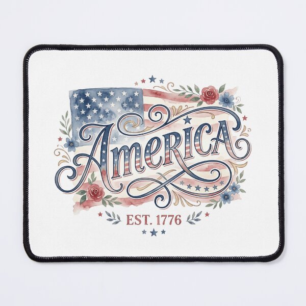 Item preview, Watercolor America Patriotic Flag Typography Design designed and sold by Paper Drip.