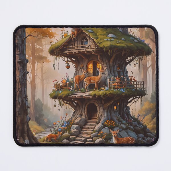 Item preview, Enchanted Deer Treehouse Wall Art designed and sold by BeautifulVirtues.