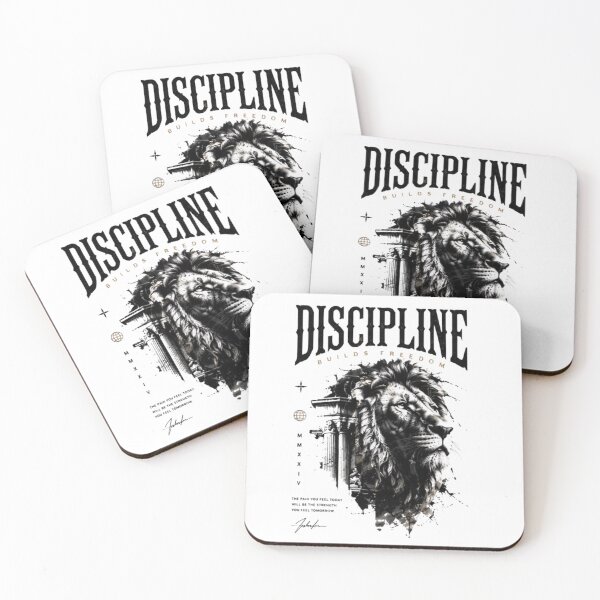 Item preview, Discipline Builds Freedom – Lion Mindset Motivational Graphic Design designed and sold by novaduman.