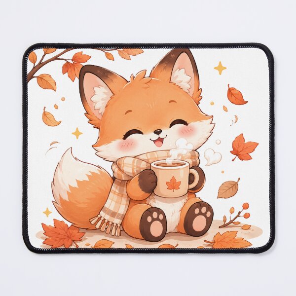 Item preview, Cute Fox Autumn Leaves Cozy Scarf Hot Coffee Design designed and sold by Sharlo Shop.