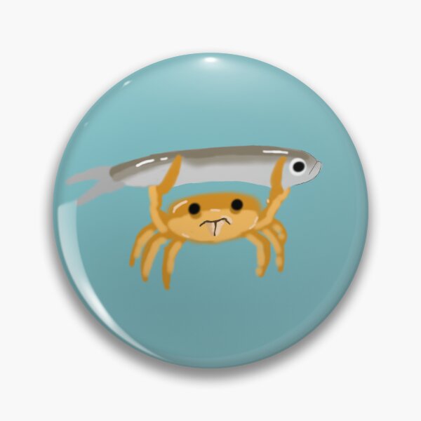 Item preview, Crab holding fish designed and sold by TorriesShop.