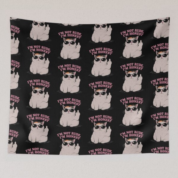 Item preview, Sarcastic Cat I'm Not Rude I'm Honest Funny Cat Lover Design designed and sold by ChaoticCatIlust.