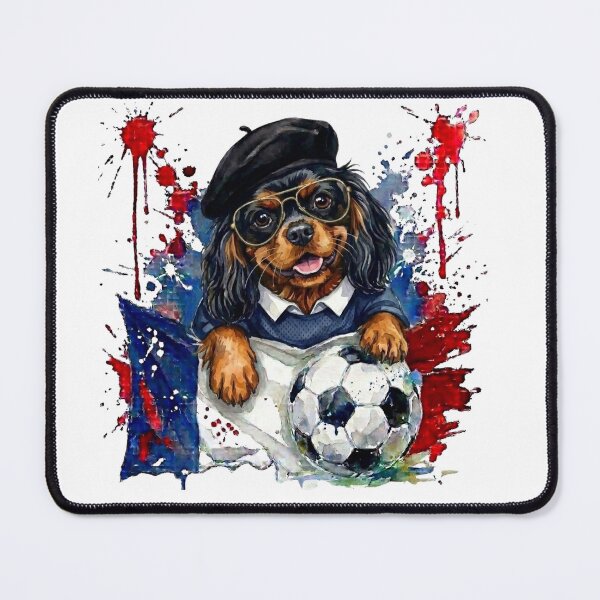 Item preview, Cavalier King Charles spaniel Black and Tan World Cup France Suppawters designed and sold by The Suppawters.
