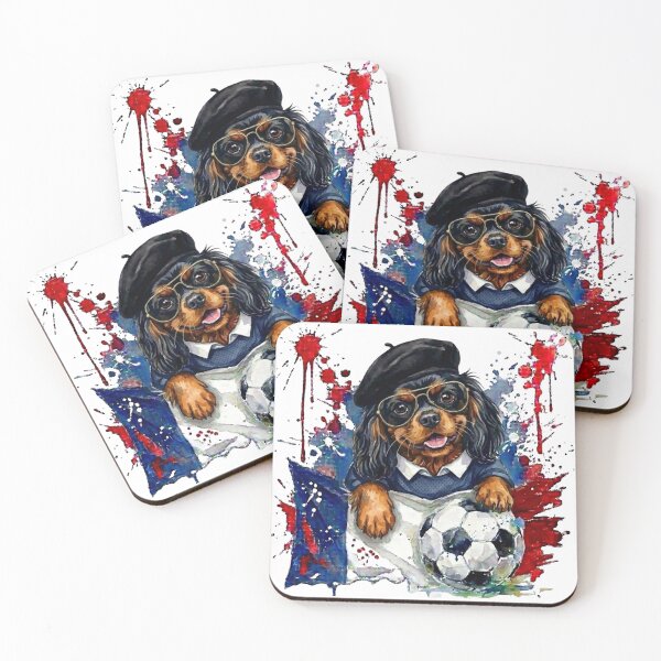Item preview, Cavalier King Charles spaniel Black and Tan World Cup France Suppawters designed and sold by The Suppawters.
