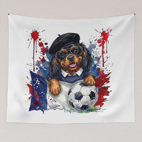 Item preview, Cavalier King Charles spaniel Black and Tan World Cup France Suppawters designed and sold by The Suppawters.