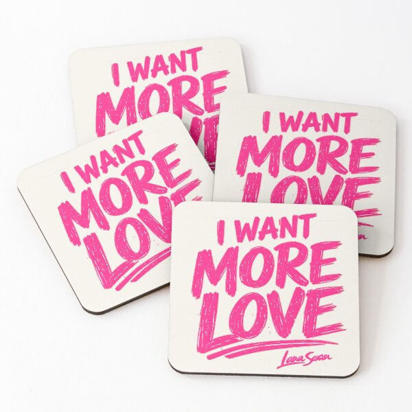 Item preview, I WANT MORE LOVE | Pink Lettering Design | Ivory Romantic Typography designed and sold by BlueberrySwan.