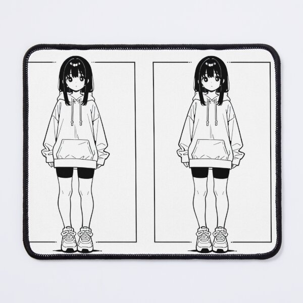 Item preview, Fashion - Girl in White Hoodie Bike Shorts Chunky Sneakers designed and sold by AnimeShin.