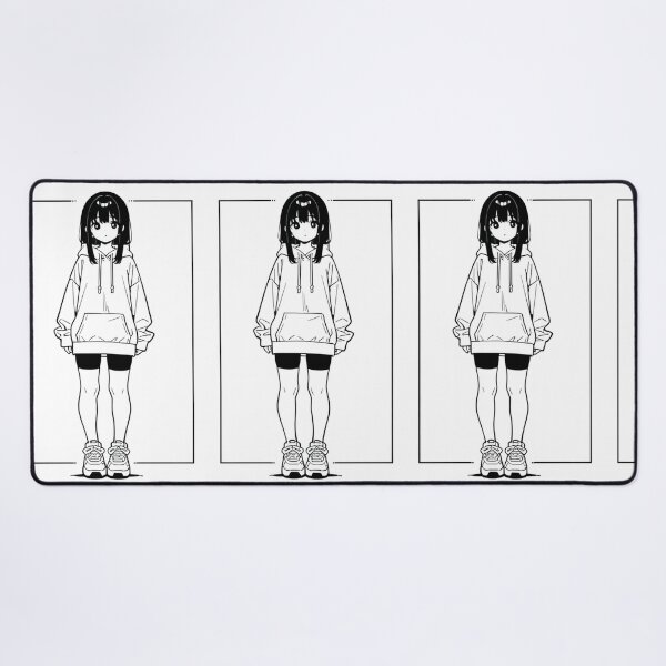 Item preview, Fashion - Girl in White Hoodie Bike Shorts Chunky Sneakers designed and sold by AnimeShin.