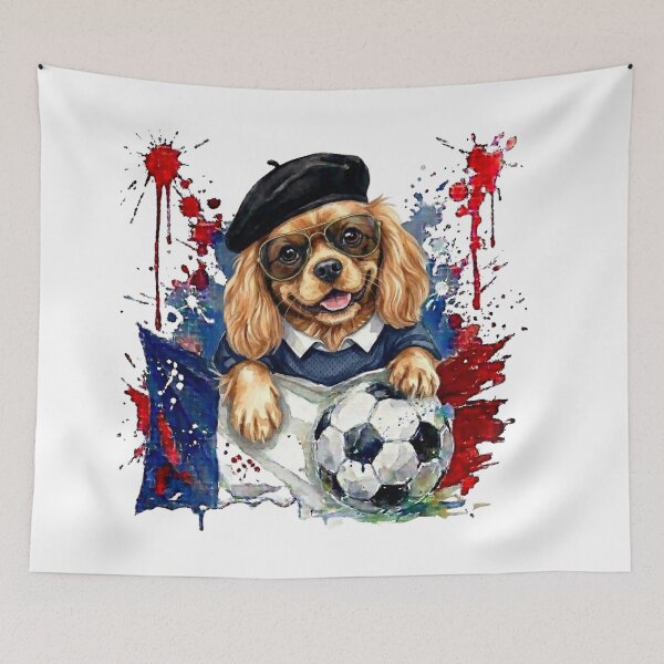 Item preview, Cavalier King Charles spaniel ruby World Cup France Suppawters designed and sold by The Suppawters.